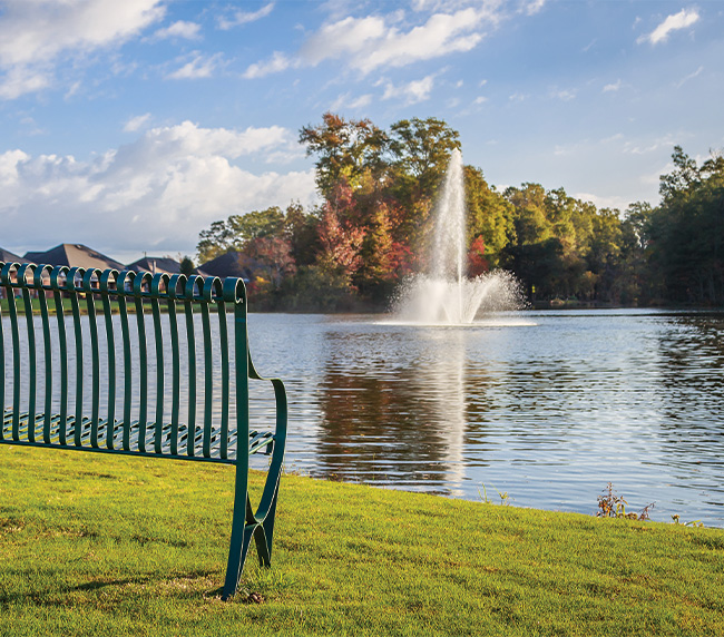 Fountain in lake